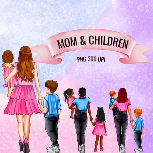 Mom & Children Family Creator Clipart - Svg Ocean