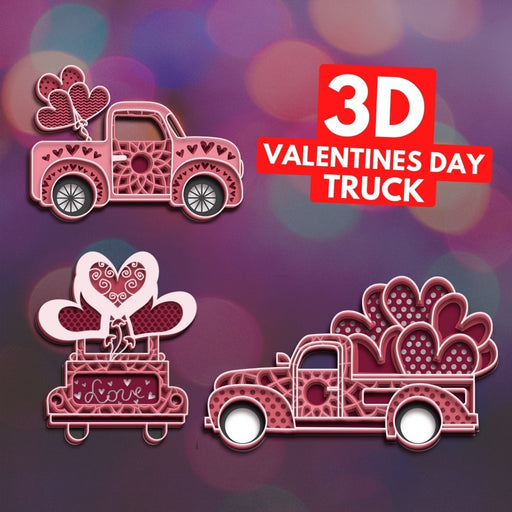 3D Valentines Truck SVG Bundle - Svg Ocean