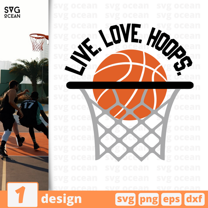 Live. Love. Hoops SVG vector bundle - Svg Ocean