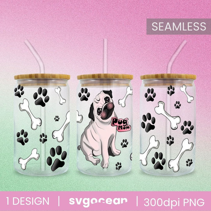 Dog Mom Can Glass Wrap Sublimation Bundle - Svg Ocean