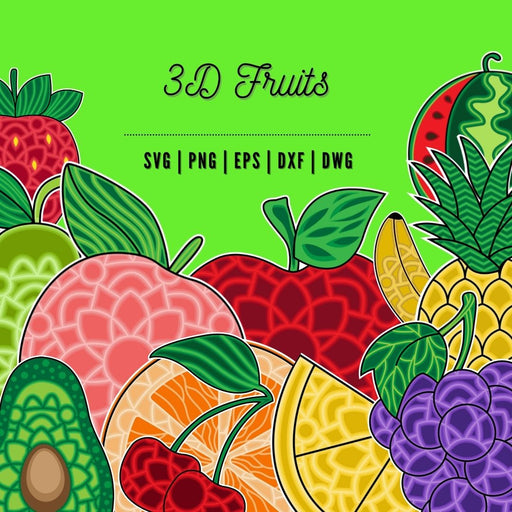 3D Fruits SVG Bundle - Svg Ocean