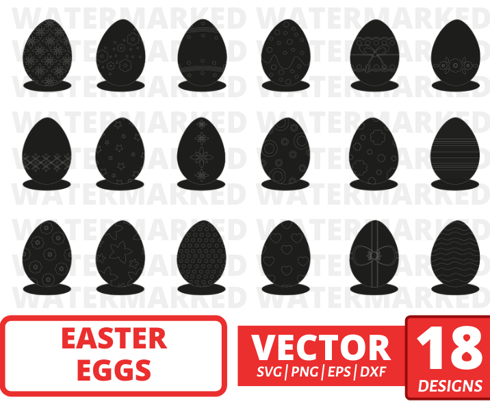 Easter eggs silhouette svg