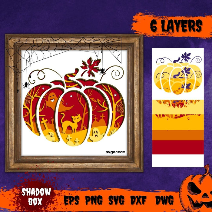 Pumpkin Shadow Box Svg - Svg Ocean
