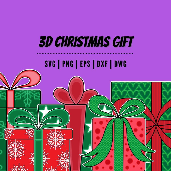 3D Christmas Gift SVG Bundle - Svg Ocean