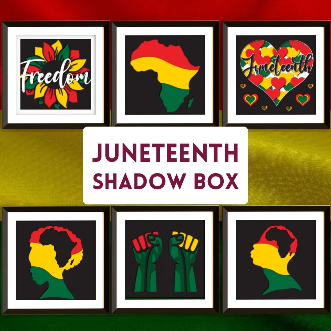 Juneteenth Shadow Box vector for instant download - Svg Ocean — svgocean