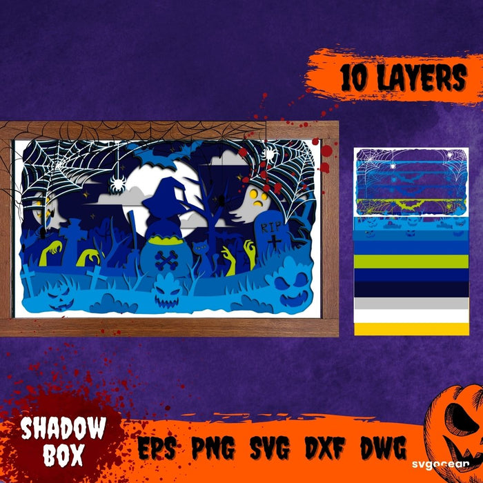 Halloween Shadow Box SVG - Svg Ocean