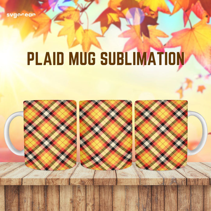Plaid Mug Sublimation - Svg Ocean