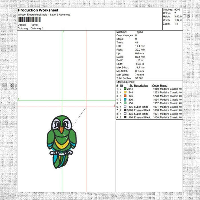Parrot Embroidery Designs - Svg Ocean