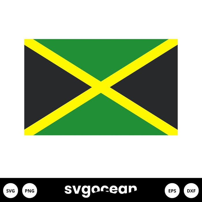 Jamaican Flag SVG - Svg Ocean