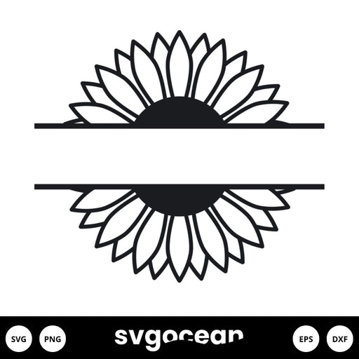 Sunflower Monogram SVG - Svg Ocean