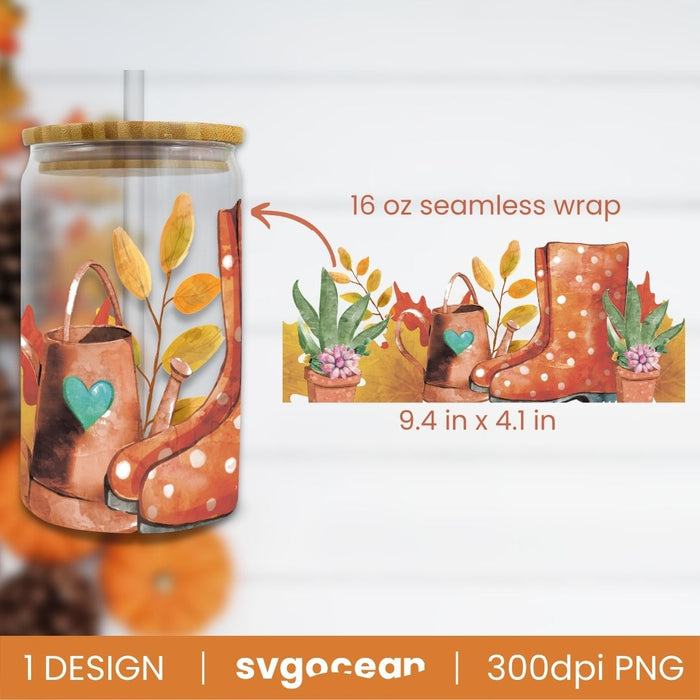Fall Can Glass Wrap For Libbey Glass - Svg Ocean