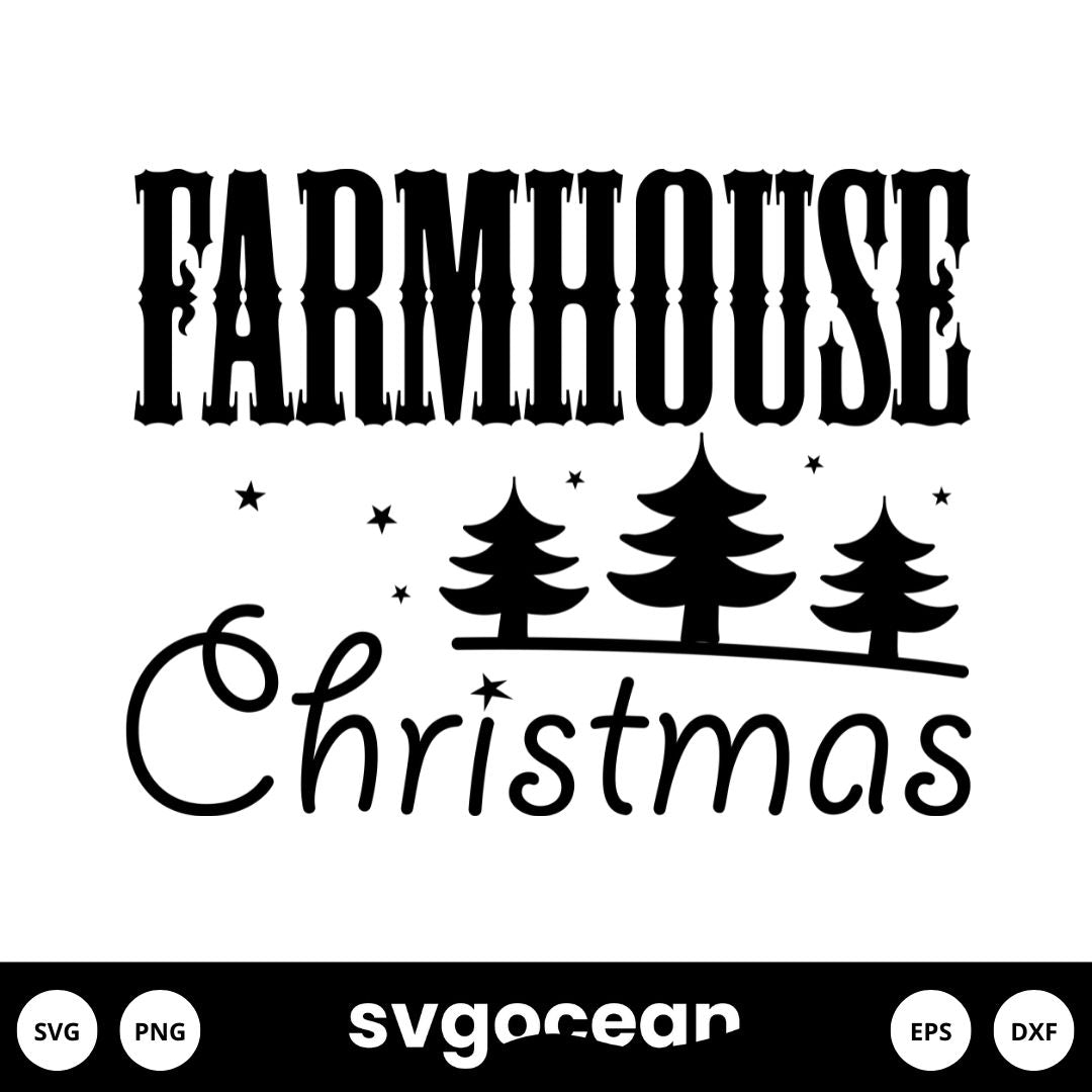 Farmhouse Christmas Svg vector for instant download - Svg Ocean — svgocean