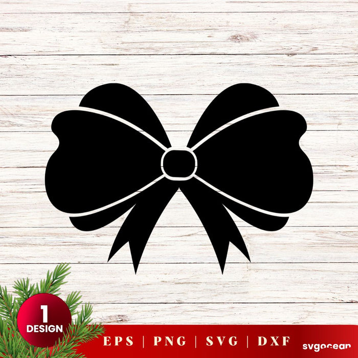 Christmas Bow Cut File - Svg Ocean