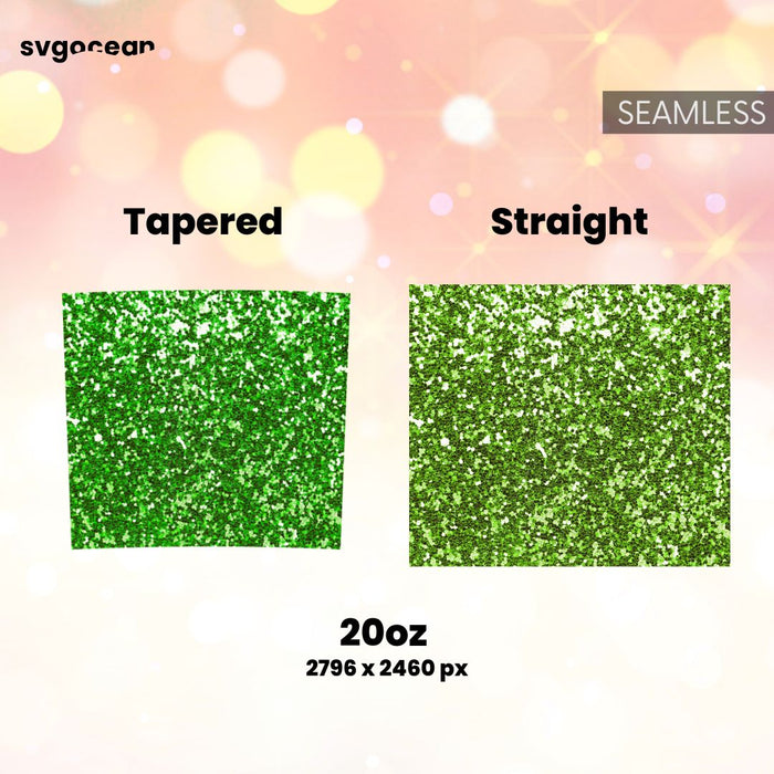 Green Glitter Tumbler Sublimation - Svg Ocean