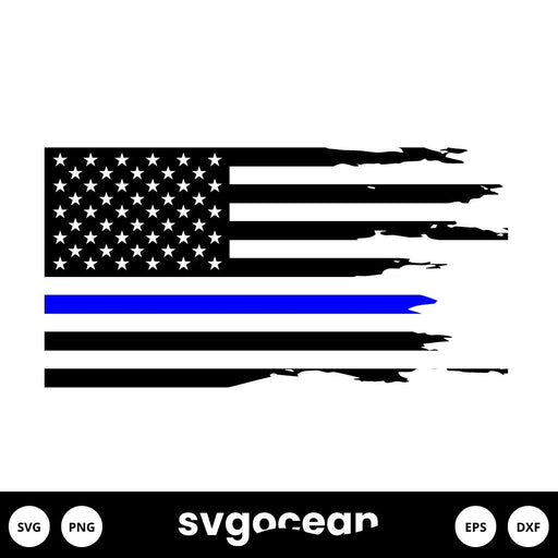 Police Flag SVG - Svg Ocean
