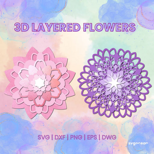 3D Paper Flowers SVG Bundle - Svg Ocean