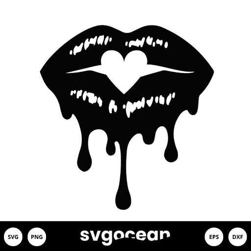 Dripping Lips Svg - Svg Ocean