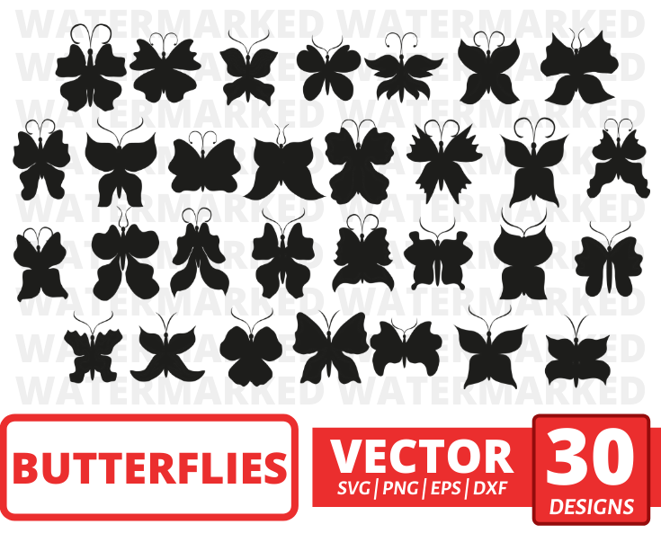 Butterflies silhouette svg