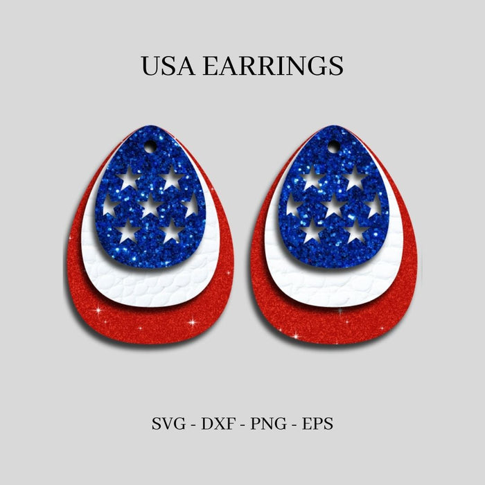 USA Earrings SVG Bundle - Svg Ocean