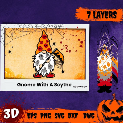 Gnome With A Scythe 3D - Svg Ocean