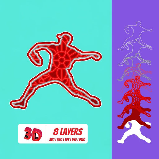 Baseball player 2 3D Layered SVG Cut File - Svg Ocean