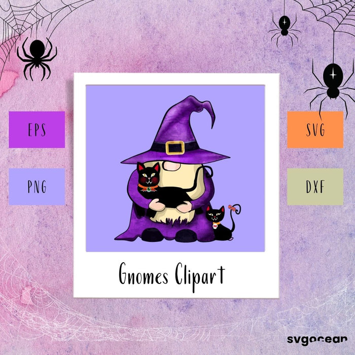 Halloween Mystical Gnomes Clipart SVG Bundle - Svg Ocean