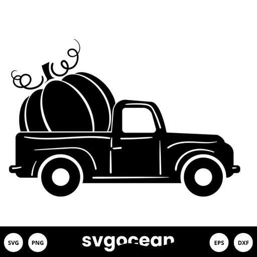 Truck With Pumpkin Svg - Svg Ocean