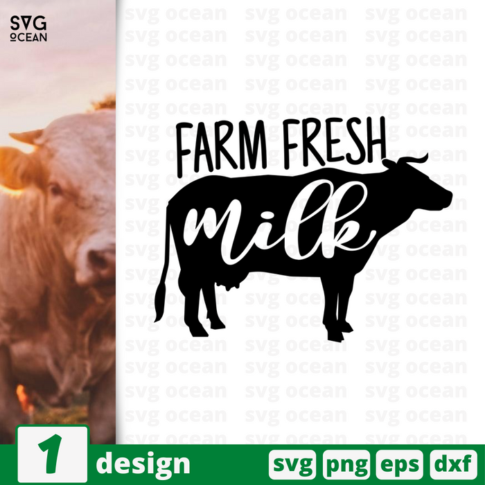 Farm fresh milk SVG vector bundle - Svg Ocean