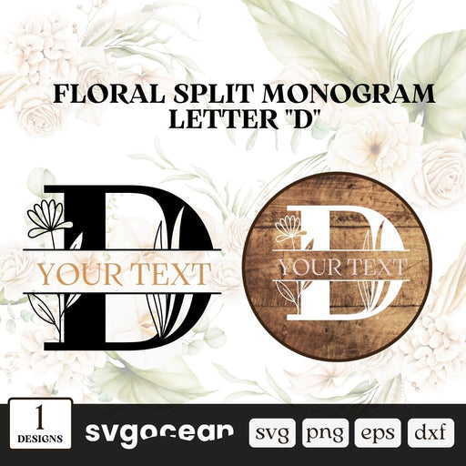 Wedding Split Monogram Letter D SVG - Svg Ocean