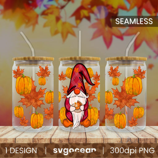 Fall Gnome Libbey Wrap - Svg Ocean