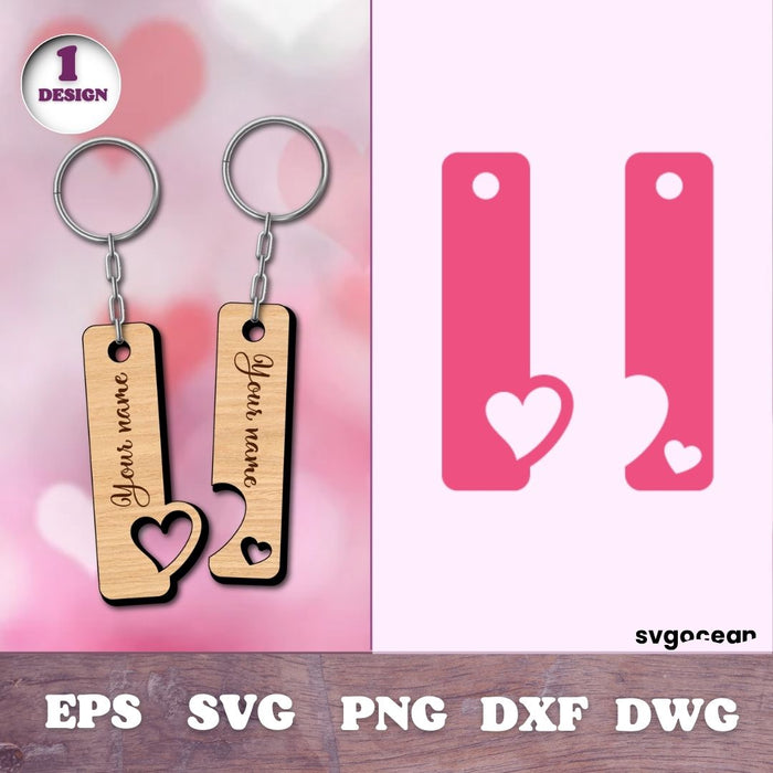 Personalized Couple Keychains Laser Cut - svgocean
