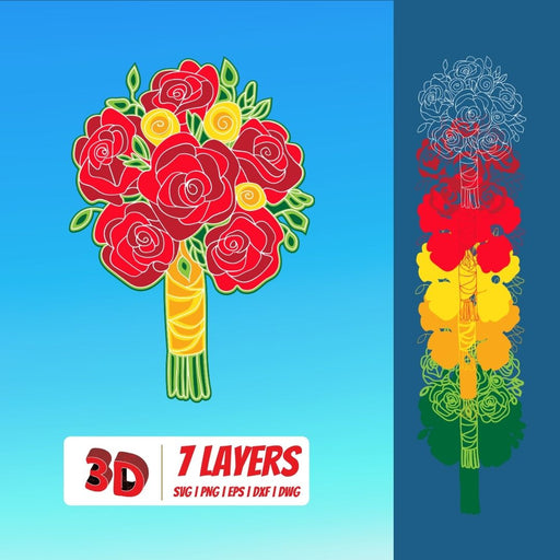 3D Bouquet 3 SVG Cut File