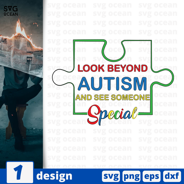 Look beyond autism and see someone special SVG Cut File