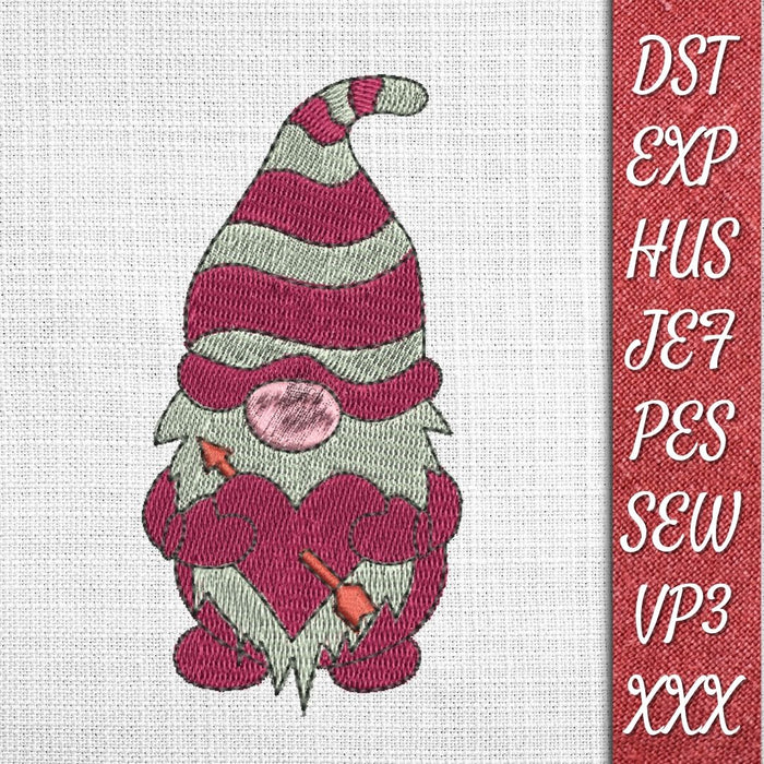 FREE Valentines Gnome Embroidery Designs - Svg Ocean