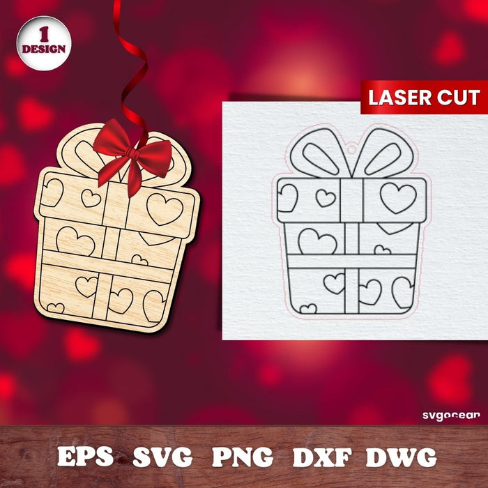 Valentines Box Gift Tags Laser Cut - svgocean