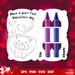 Valentines Day Cat Coloring Card Svg Bundle - svgocean