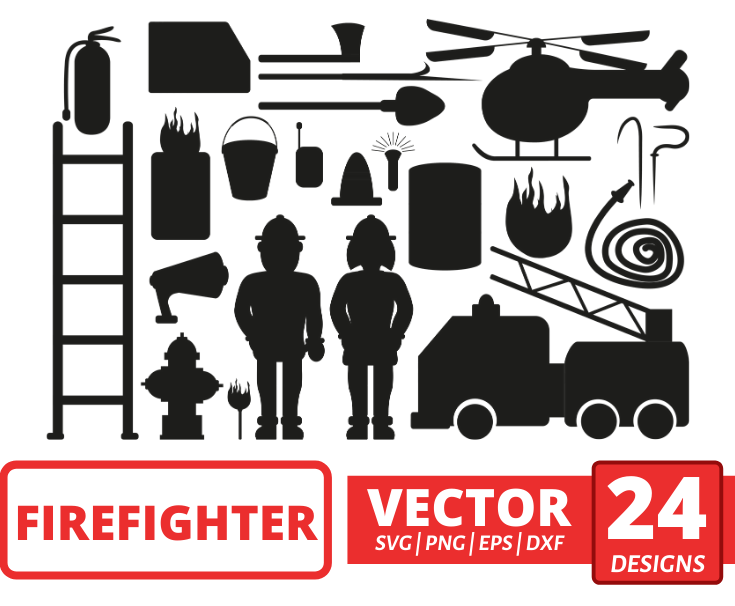 Firefighter silhouette svg