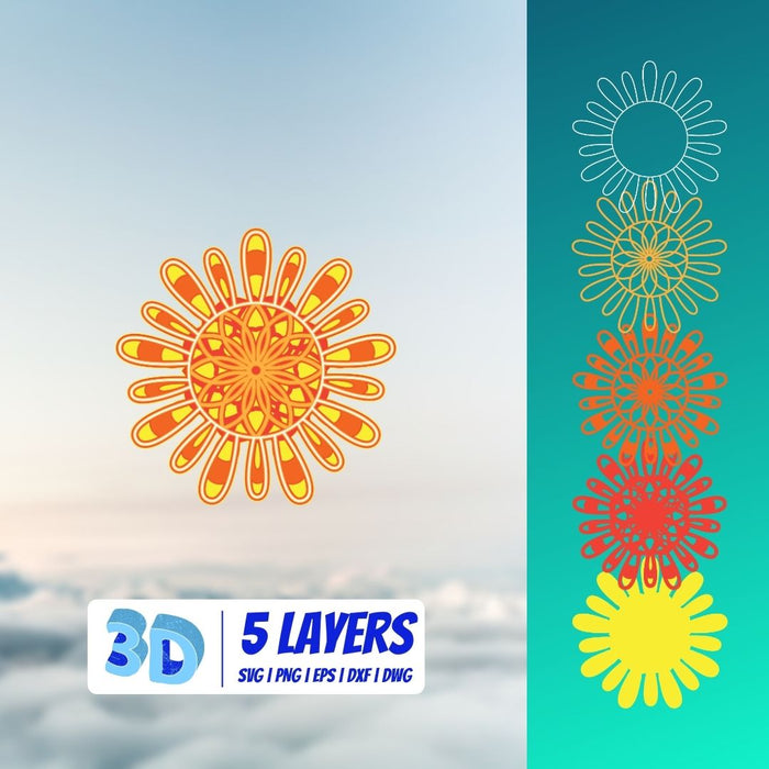 3D Sun SVG