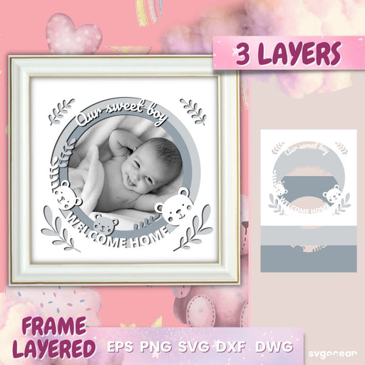 Layered Photo Frame Printable Svg - Svg Ocean