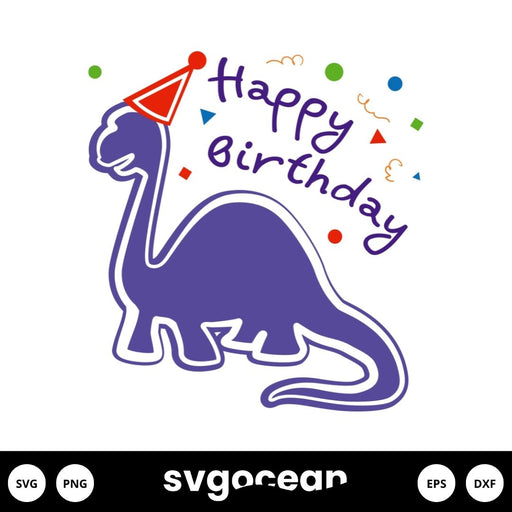 Birthday Dinosaur SVG - Svg Ocean