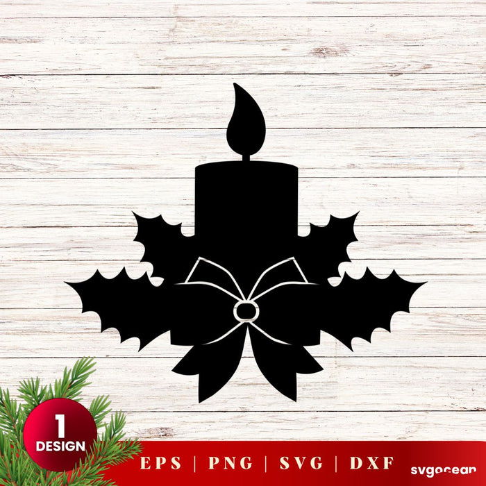 Christmas Candle Svg - Svg Ocean