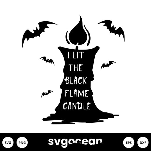 Hocus Pocus Black Flame Candle Svg - Svg Ocean