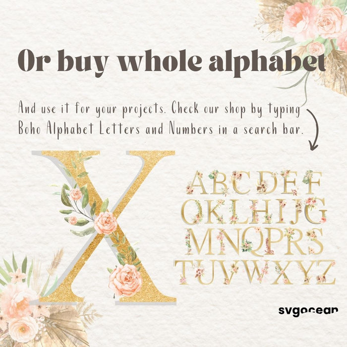 Boho Table Letter X - Svg Ocean