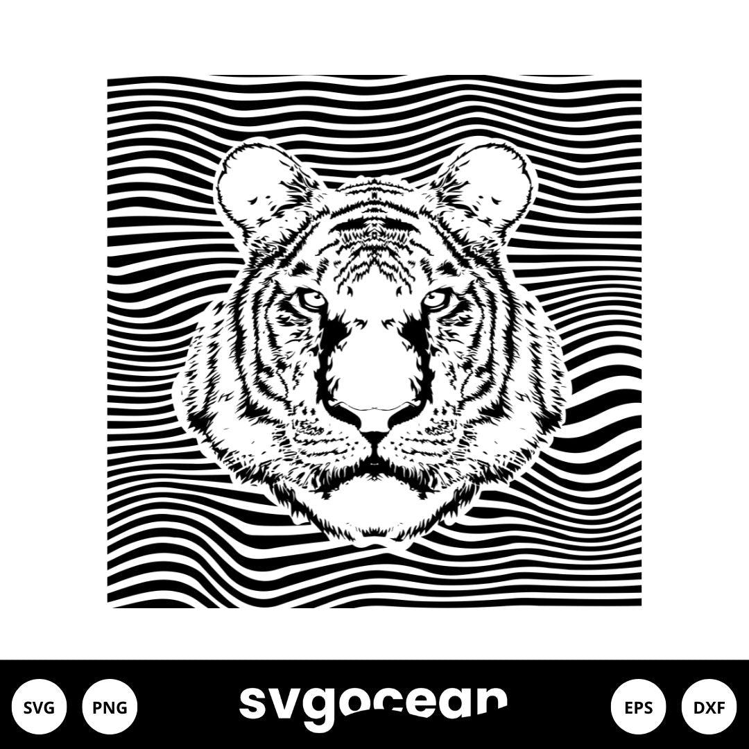 Layered Tiger Face Svg
