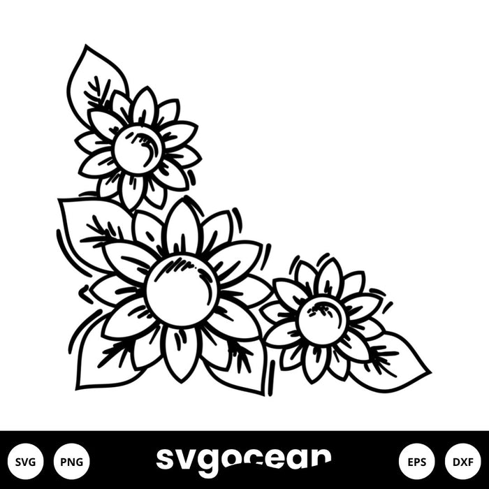 Sunflower Wreath SVG - Svg Ocean