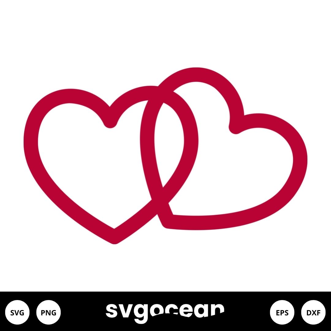 Double Heart SVG vector for instant download - Svg Ocean — svgocean