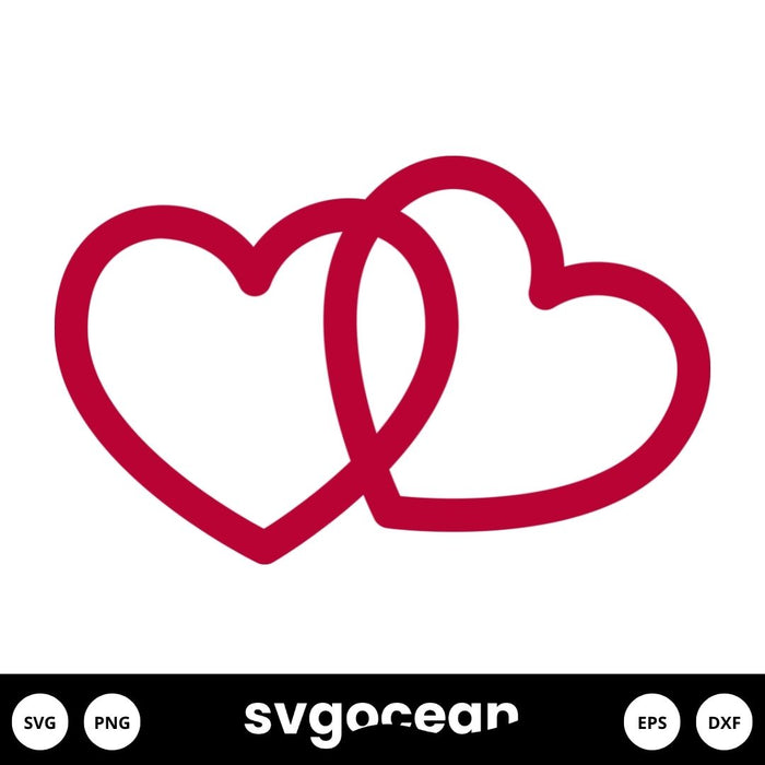 Double Heart SVG vector for instant download - Svg Ocean — svgocean