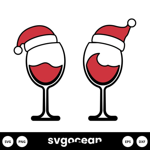 Christmas Wine Glasses Svg - Svg Ocean