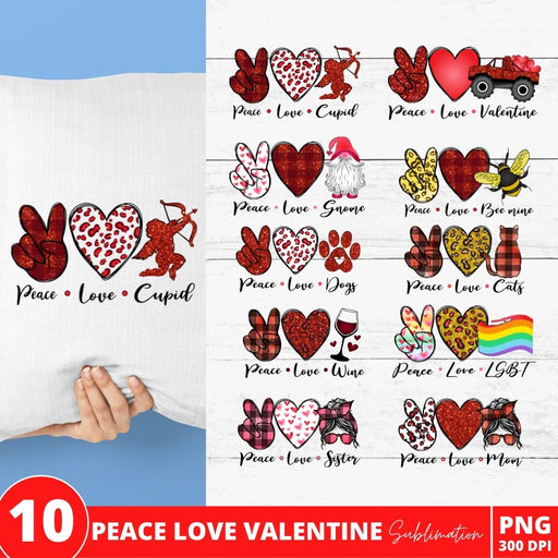 Peace Love Valentine Sublimation Bundle - Svg Ocean
