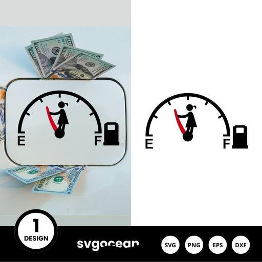 Girl Fuel Gauge Indicator SVG - Svg Ocean